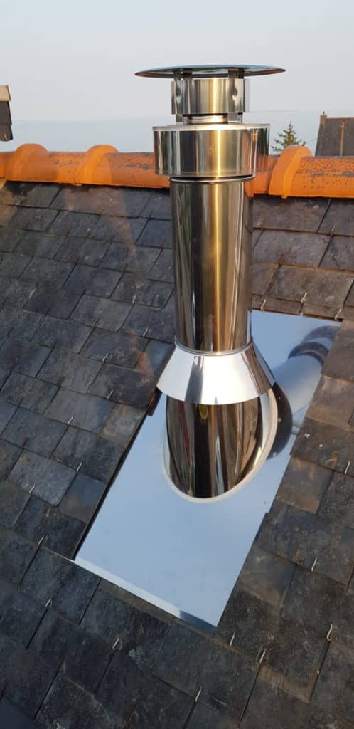 sortie de toiture Poujoulat poele a granule etanche solin inox - Quimperlé, Lorient